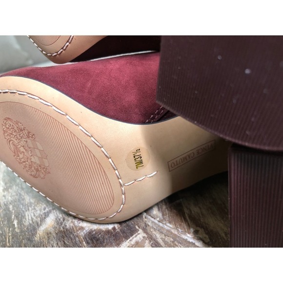 Vince Camuto Enverna Bootie Block Heel Burgundy NEW 7 US - Picture 8 of 8